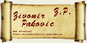 Živomir Paković vizit kartica